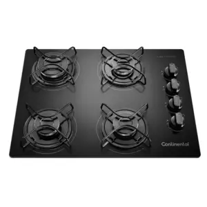 Cooktop Gás 4 Bocas Continental Mesa de Vidro Temperado KC4GP Cooktop Gás 4 Bocas Continental Mesa de Vidro Temperado KC4GP