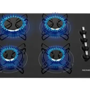 Cooktop Gás 4 Bocas Mondial Preto Bivolt Cooktop Gás 4 Bocas Mondial Preto Bivolt