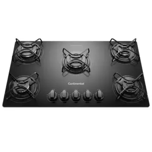 Cooktop Gás 5 Bocas Continental Mesa de Vidro Temperado KC5GP Cooktop Gás 5 Bocas Continental Mesa de Vidro Temperado KC5GP