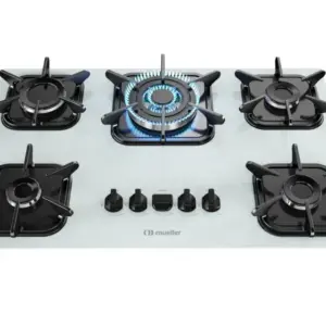 Cooktop Gás 5 Bocas Mueller Tripla Chama Branco Bivolt G5