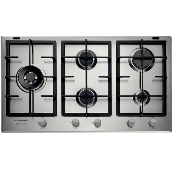 Cooktop Gás 5 Bocas Brastemp Inox 90cm 220V BDK90DRBNA