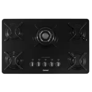 Cooktop Gás 5 Bocas Consul Quadrichama Preto Bivolt CDD75AEUNA Cooktop Gás 5 Bocas Consul Quadrichama Preto Bivolt CDD75AEUNA