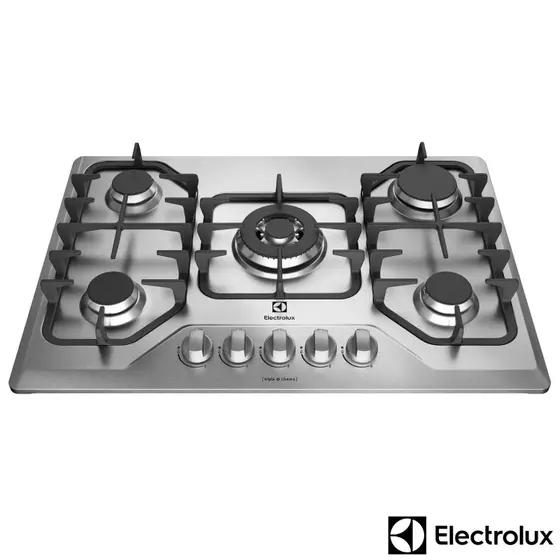 Cooktop Gás 5 Bocas Electrolux Superautomático Inox Bivolt GF75X