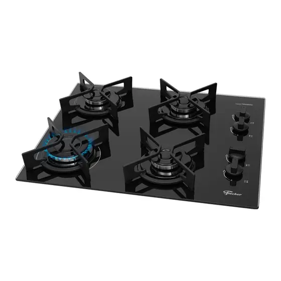 Cooktop Gás 4 Bocas Fischer Trempe Iron Fit Line