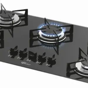 Cooktop Gás 5 Bocas Fischer Mesa de Vidro Preto Bivolt Cooktop Gás 5 Bocas Fischer Mesa de Vidro Preto Bivolt