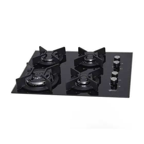 Cooktop Gás 4 Bocas Fischer Preto Infinity 4Q TC