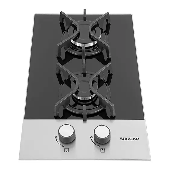 Cooktop Gás 2 Bocas Suggar Mesa de Vidro Preto Bivolt FG2002FVPIX