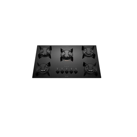 Cooktop Gás 5 Bocas Atlas Mesa de Vidro Preto Bivolt Utop