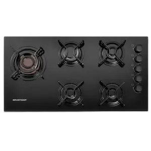 Cooktop Gás 5 Bocas Brastemp Quadrichama Acendimento Super Automático Design Inteligente BDD85AE Cooktop Gás 5 Bocas Brastemp Quadrichama Acendimento Super Automático Design Inteligente BDD85AE