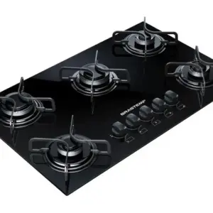Cooktop Gás 5 Bocas Brastemp Vidro Temperado Preto Acendimento Super Automático Bivolt BDD75AE Cooktop Gás 5 Bocas Brastemp Vidro Temperado Preto Acendimento Super Automático Bivolt BDD75AE