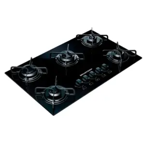Cooktop Gás 5 Bocas Brastemp Vidro Temperado Preto Acendimento Super Automático Encaixe Perfeito BDD75AE Cooktop Gás 5 Bocas Brastemp Vidro Temperado Preto Acendimento Super Automático Encaixe Perfeito BDD75AE