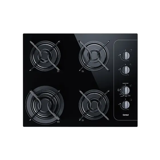Cooktop Gás 4 Bocas Consul Controle Fácil Acendimento Automático Preto Bivolt Facilite CD060AE