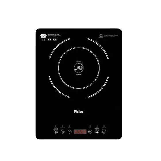 Cooktop Indução 1 Boca Philco Níveis de Potência e Temperatura PCT10A