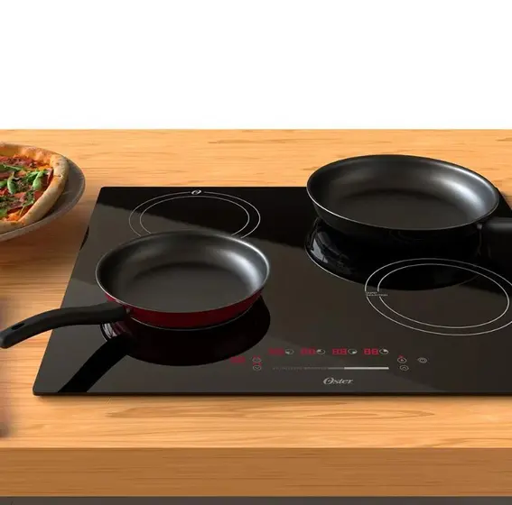 Fogão Cooktop Indução 4 Bocas Oster Preto 220V Touch Screen OTOP402