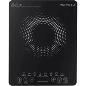 Cooktop Indução 1 Boca Agratto Vitrocerâmico Preto 220V 2000W ACKI01I-02 Cooktop Indução 1 Boca Agratto Vitrocerâmico Preto 220V 2000W ACKI01I-02
