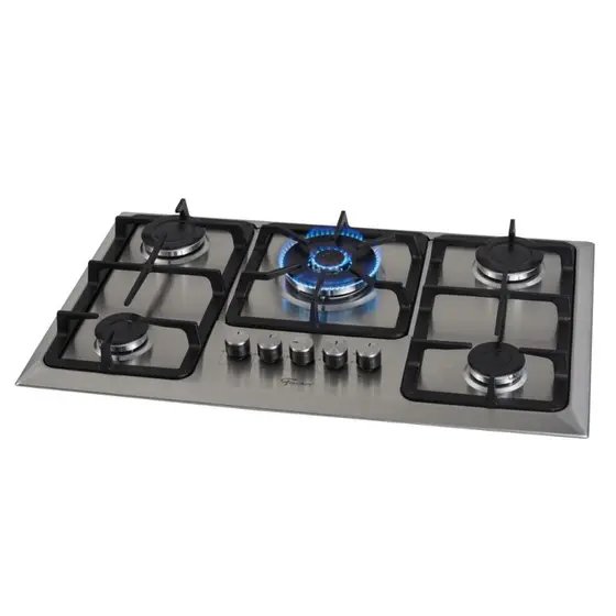 Cooktop Gás 5 Bocas Fischer Inox Tripla Chama Bivolt Infinity