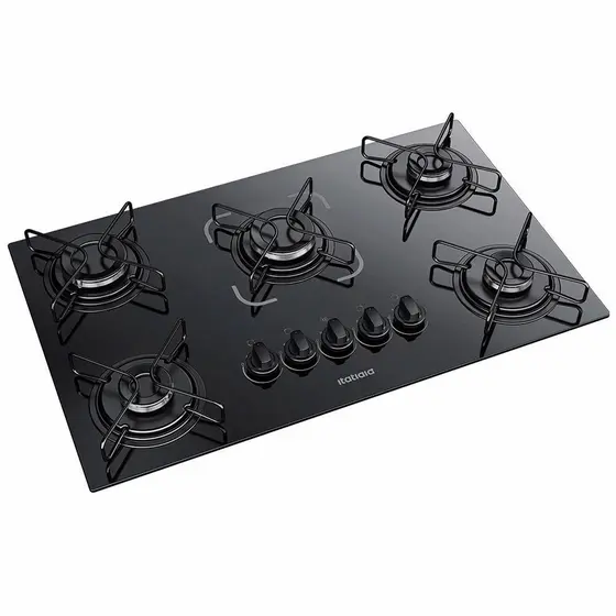 Cooktop Gás 5 Bocas Itatiaia Preto Bivolt Essencial