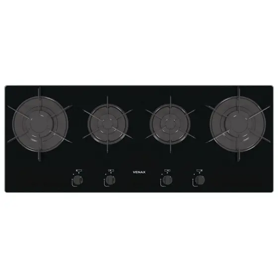 Cooktop Gás 4 Bocas Venax Preto Bivolt Linear Arena