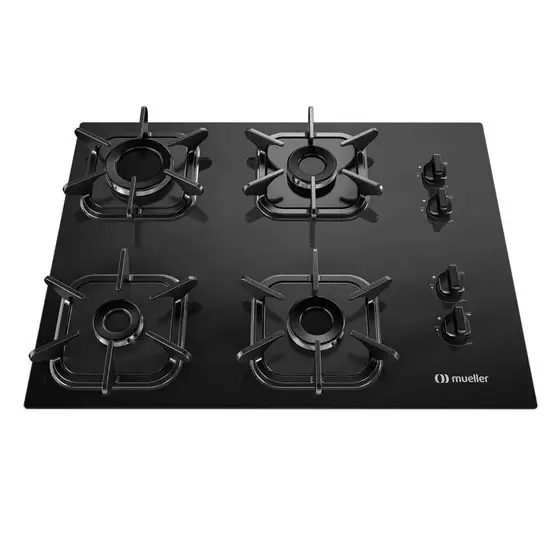 Cooktop Gás 4 Bocas Mueller Queimador Ultra Chama Preto Bivolt G5