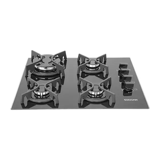 Cooktop Gás 4 Bocas Suggar Tripla Chama Preto Bivolt FG4404FVP