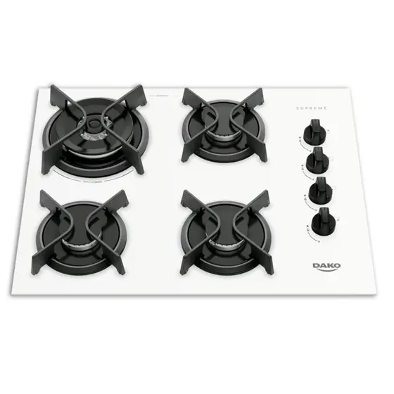 Cooktop Gás 4 Bocas Dako Branco Bivolt Supreme