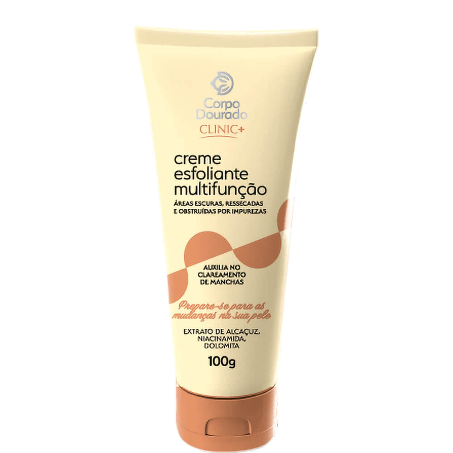 Creme Esfoliante Corpo Dourado Clinic Mais Para Áreas Escuras Multifuncional 100g