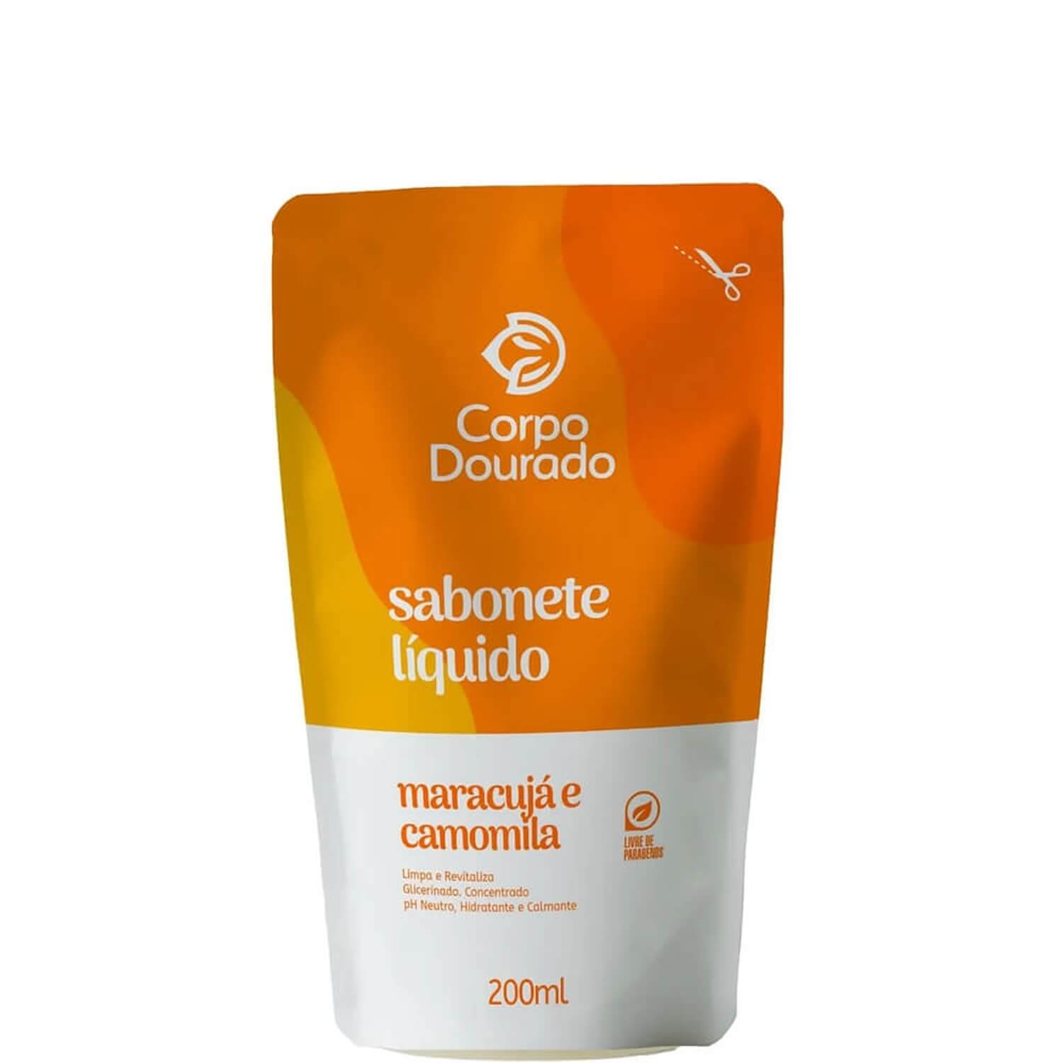 Sabonete Líquido Corporal Refil Corpo Dourado Maracujá e Camomila 200ml