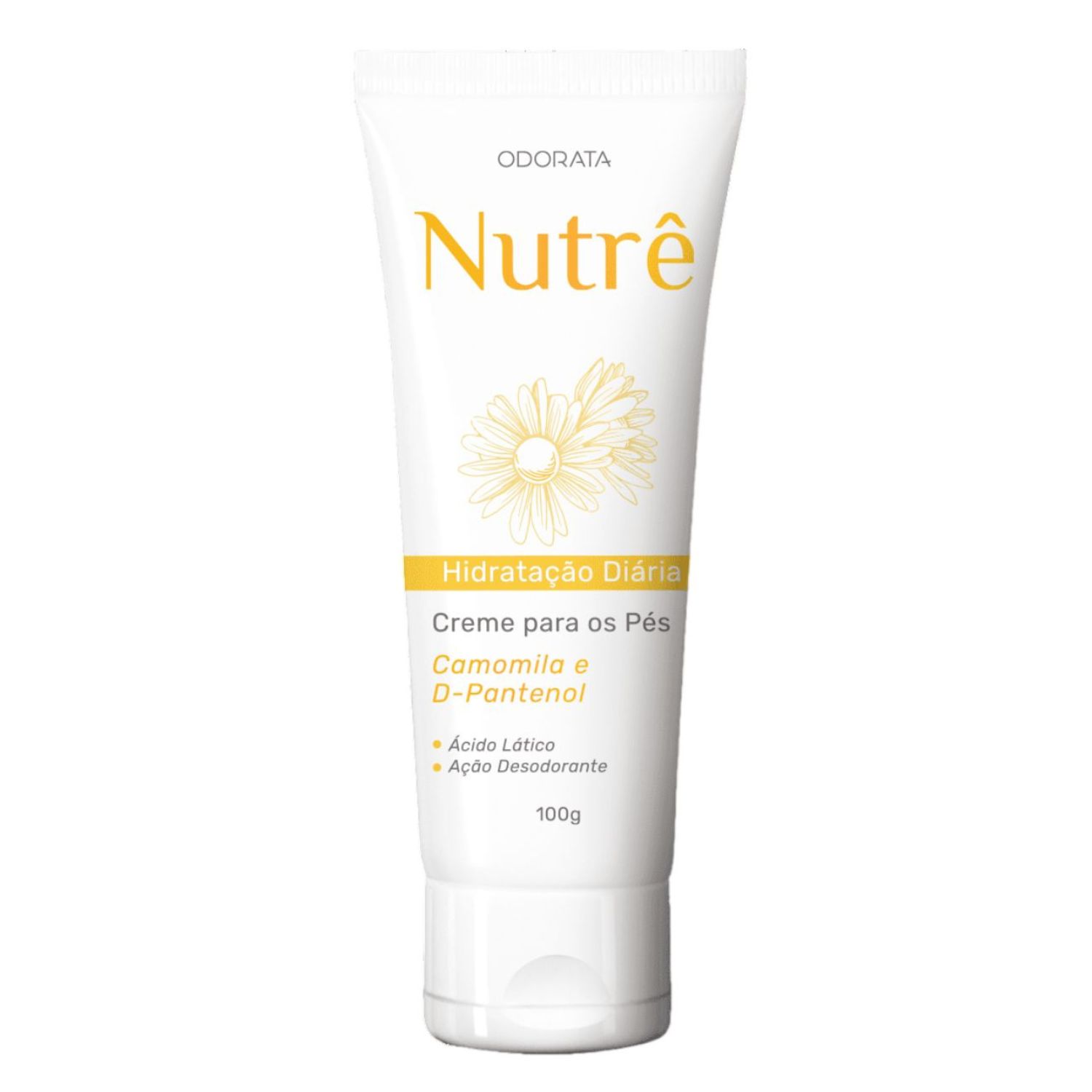 Creme Para Os Pés Hidratação Diária NUTRÊ ODORATA Regenera Restaura Pele Antissinais Camomila D-Pantenol Ref 4671 100g