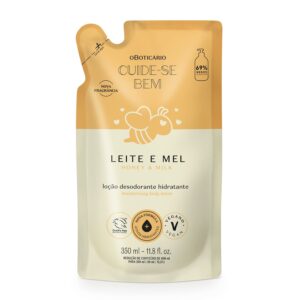 Refil Loção Desodorante O Boticário Cuide-se Bem Leite e Mel Hidratante 350ml