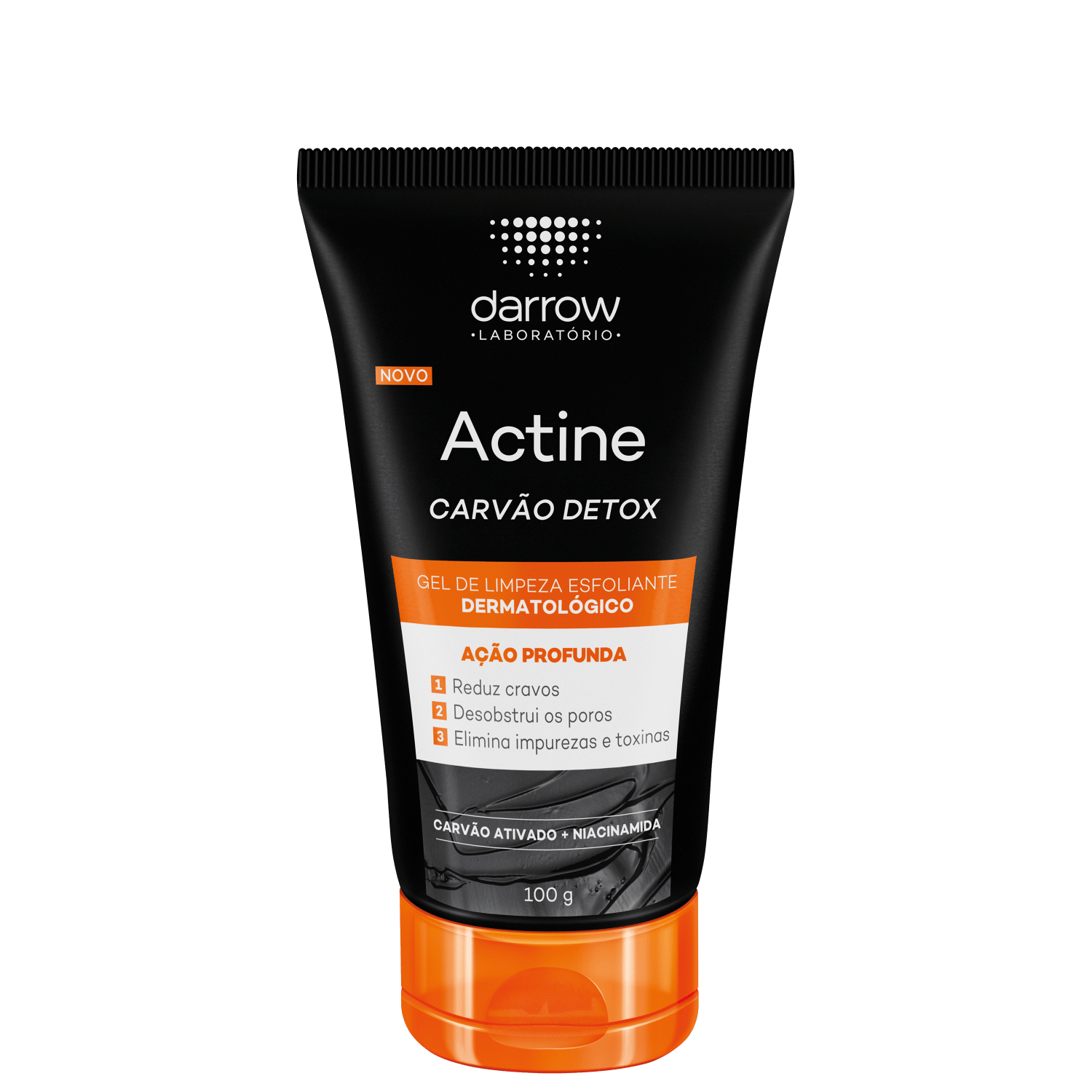 Gel de Limpeza Esfoliante Facial Darrow Actine Carvão Detox 100g