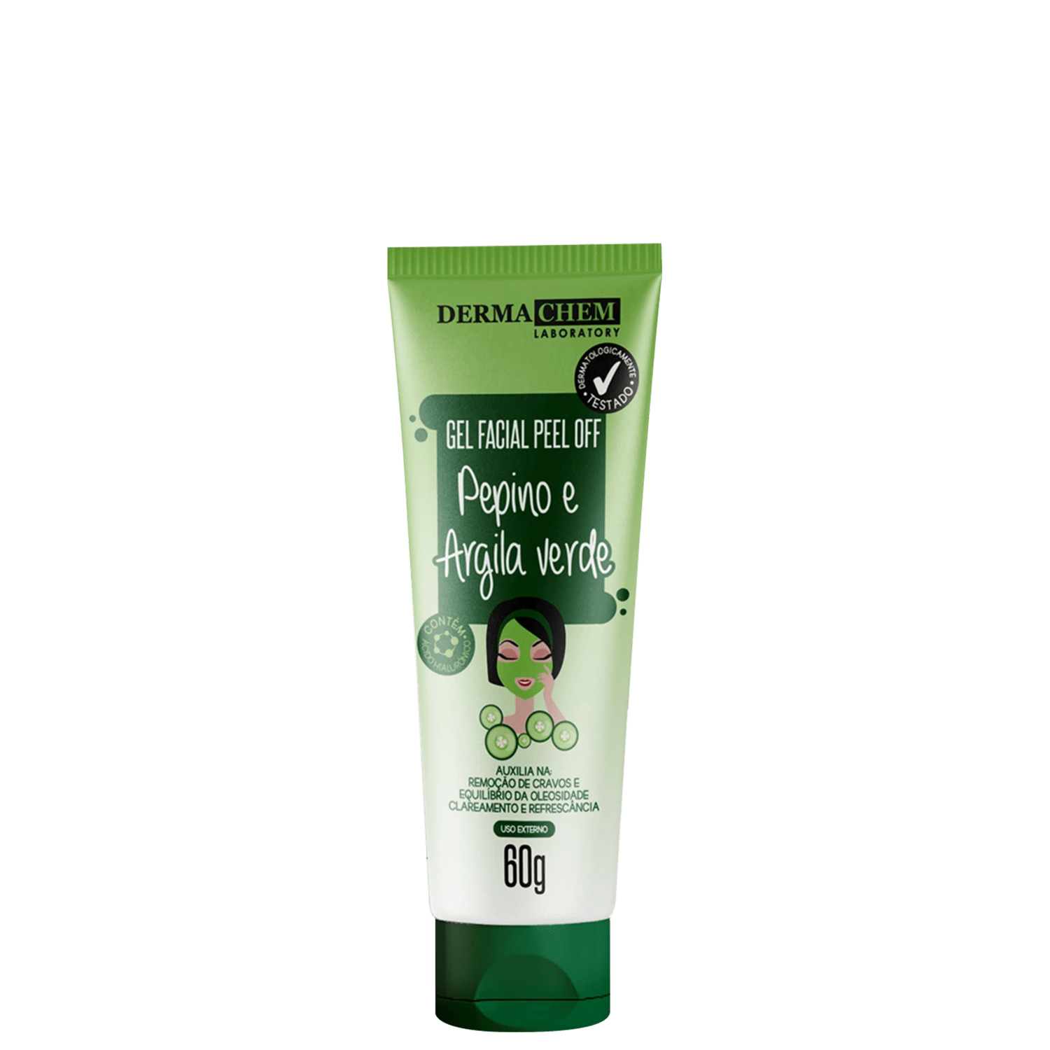 Gel Peel Off Dermachem Pepino e Argila Verde 60g