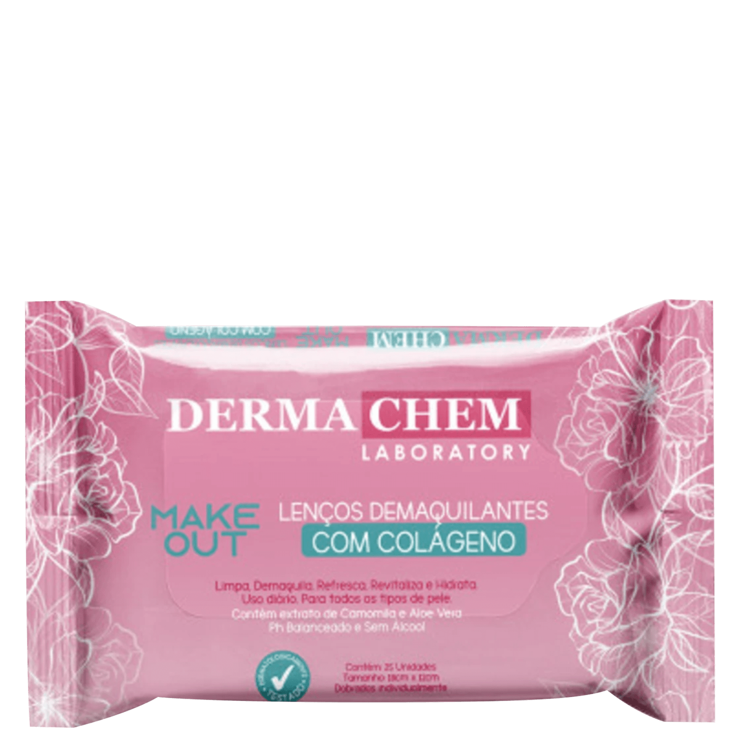 Lenço Demaquilante DermaChem Make Out Colágeno 25 unidades