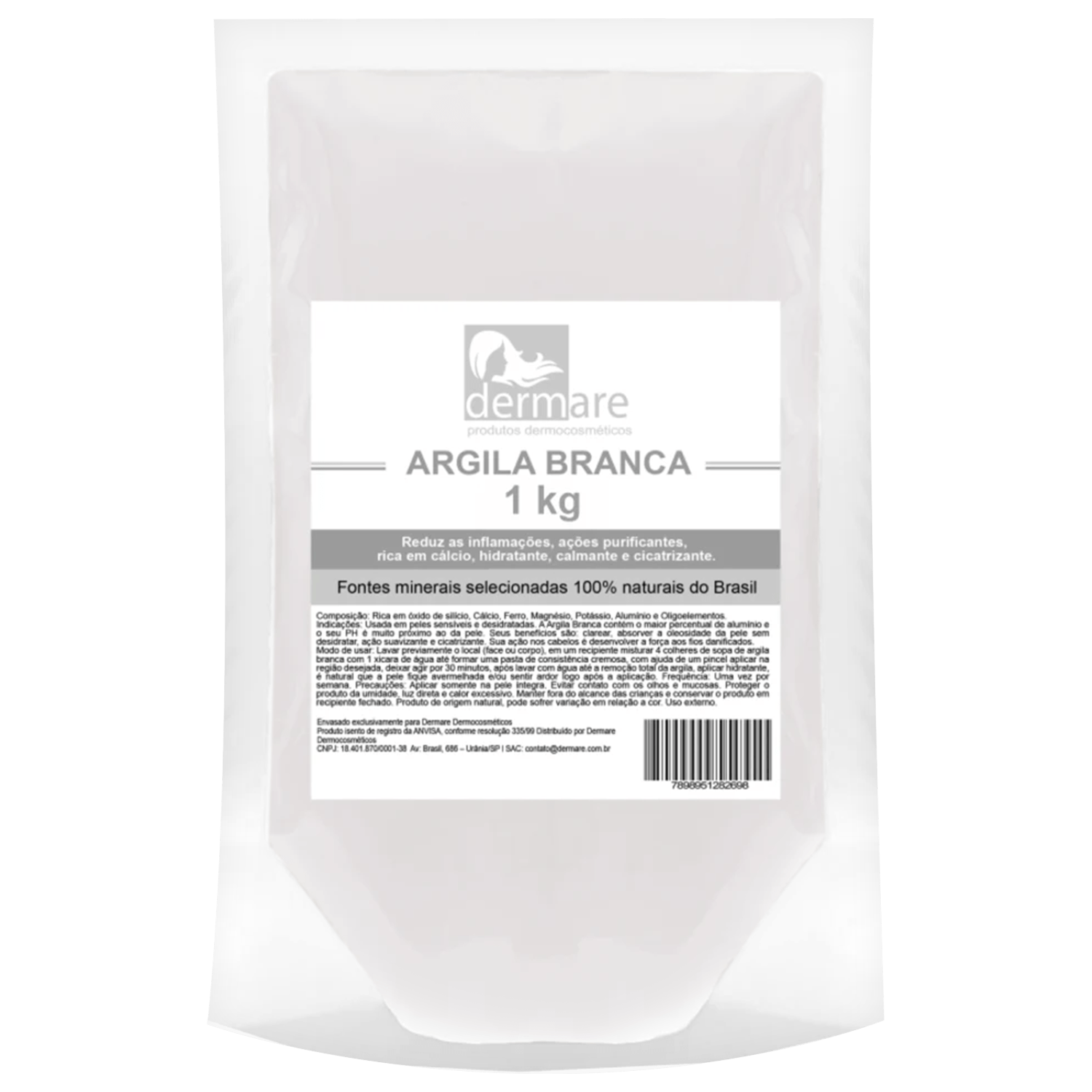 Máscara em Pó Dermare Argila Branca 1Kg