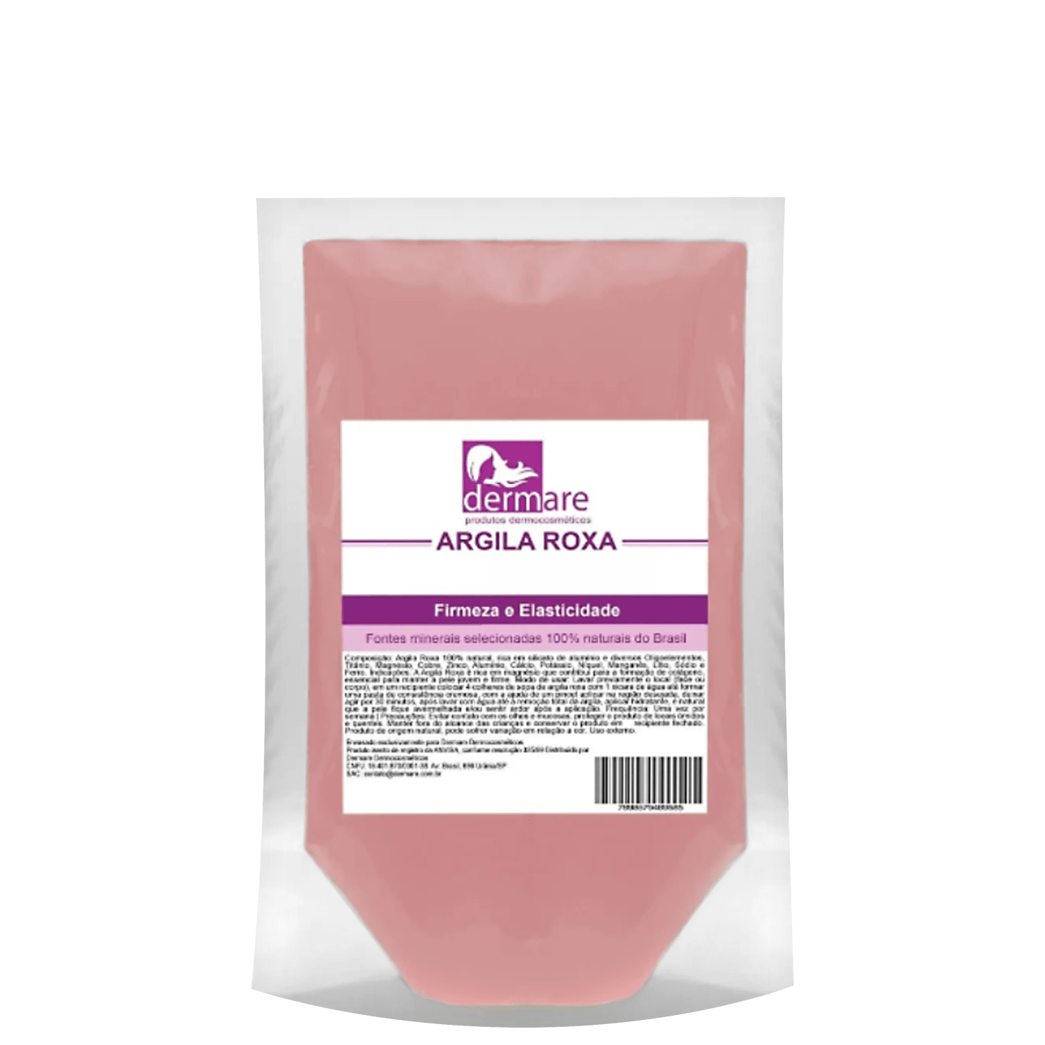 Máscara Facial Dermare Argila Roxa 500g