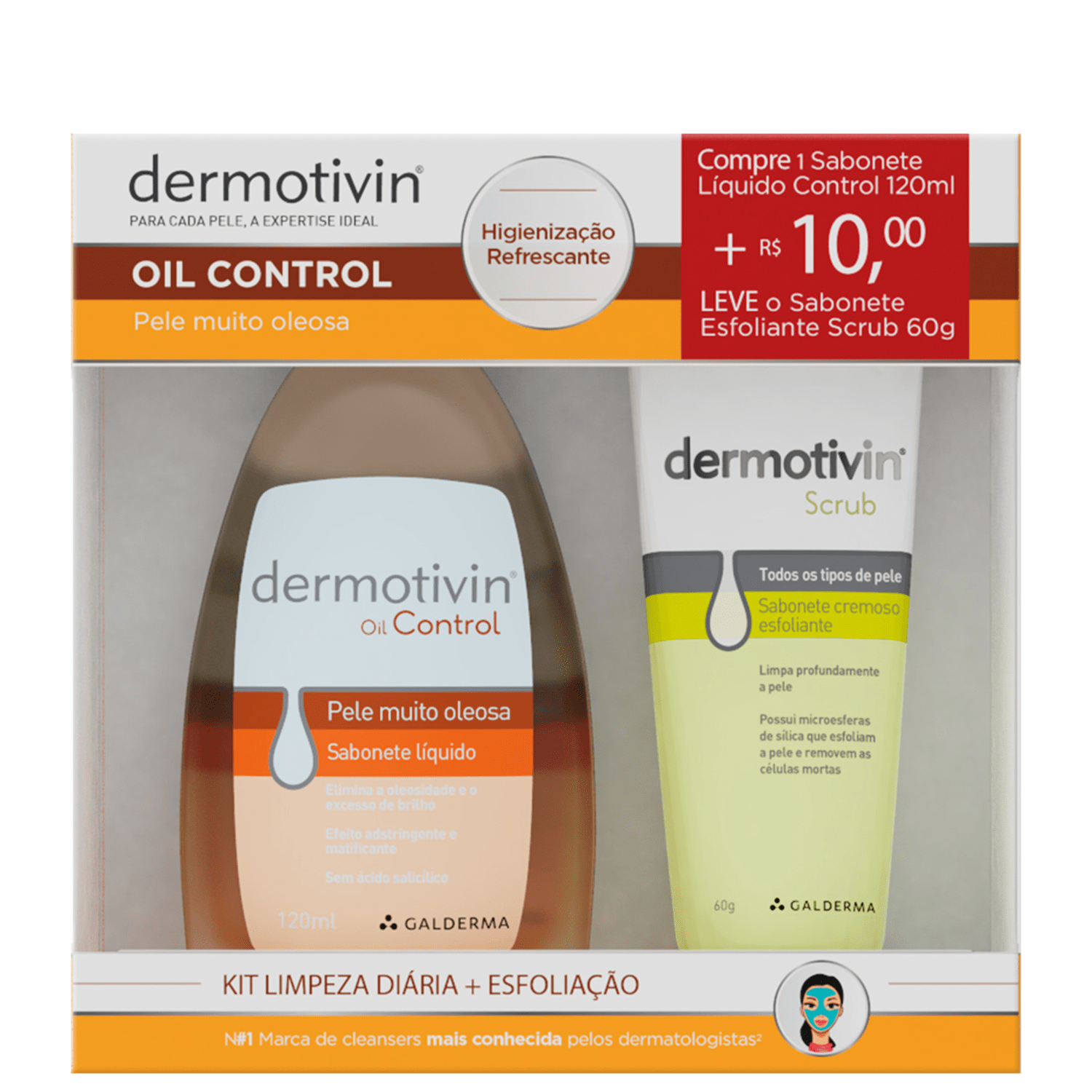 Sabonete Líquido Facial Dermotivin Oil Control 120ml