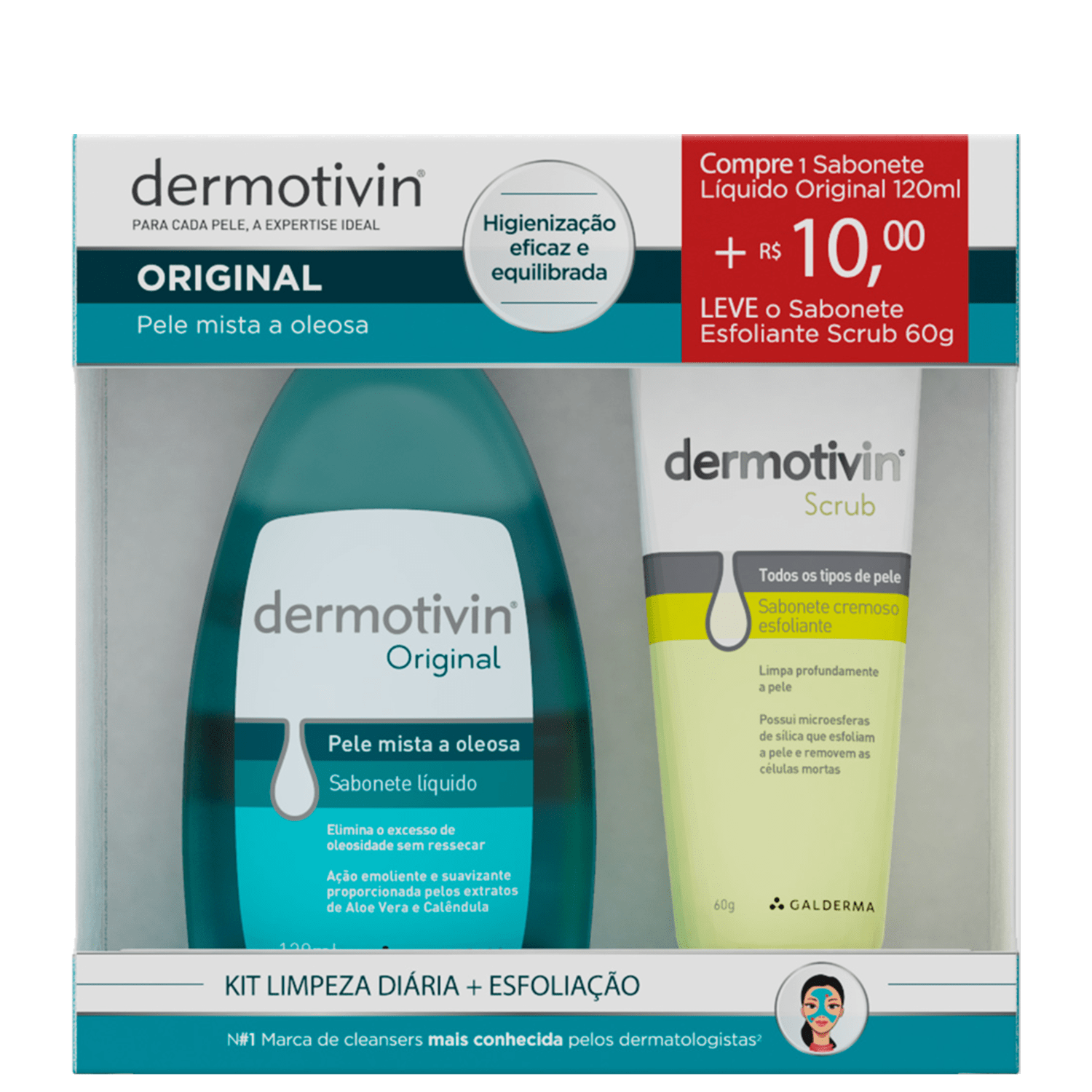 Espuma de Limpeza Facial Dermotivin Original 120ml