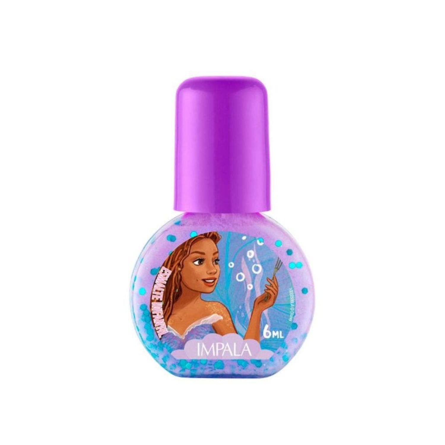 Esmalte Infantil Glitter Impala A Pequena Sereia Quero Ser Desse Mundo 6ml