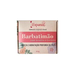 Sabonete em Barra Espanza Barbatimão com Aroeira e Gerânio 80g