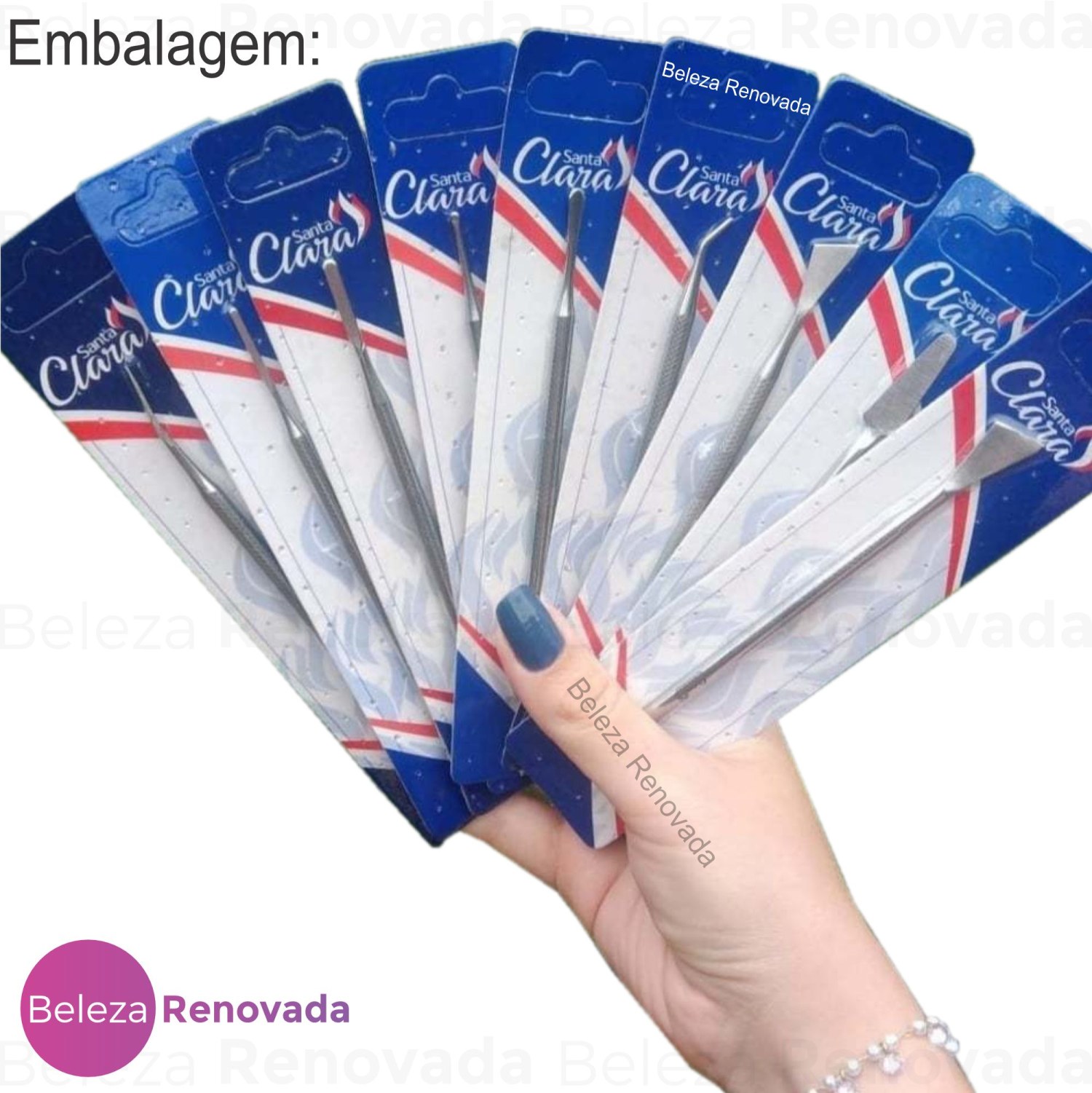 Espátula Inox para Cutícula Manicure Pedicure Podóloga 1 Unidade