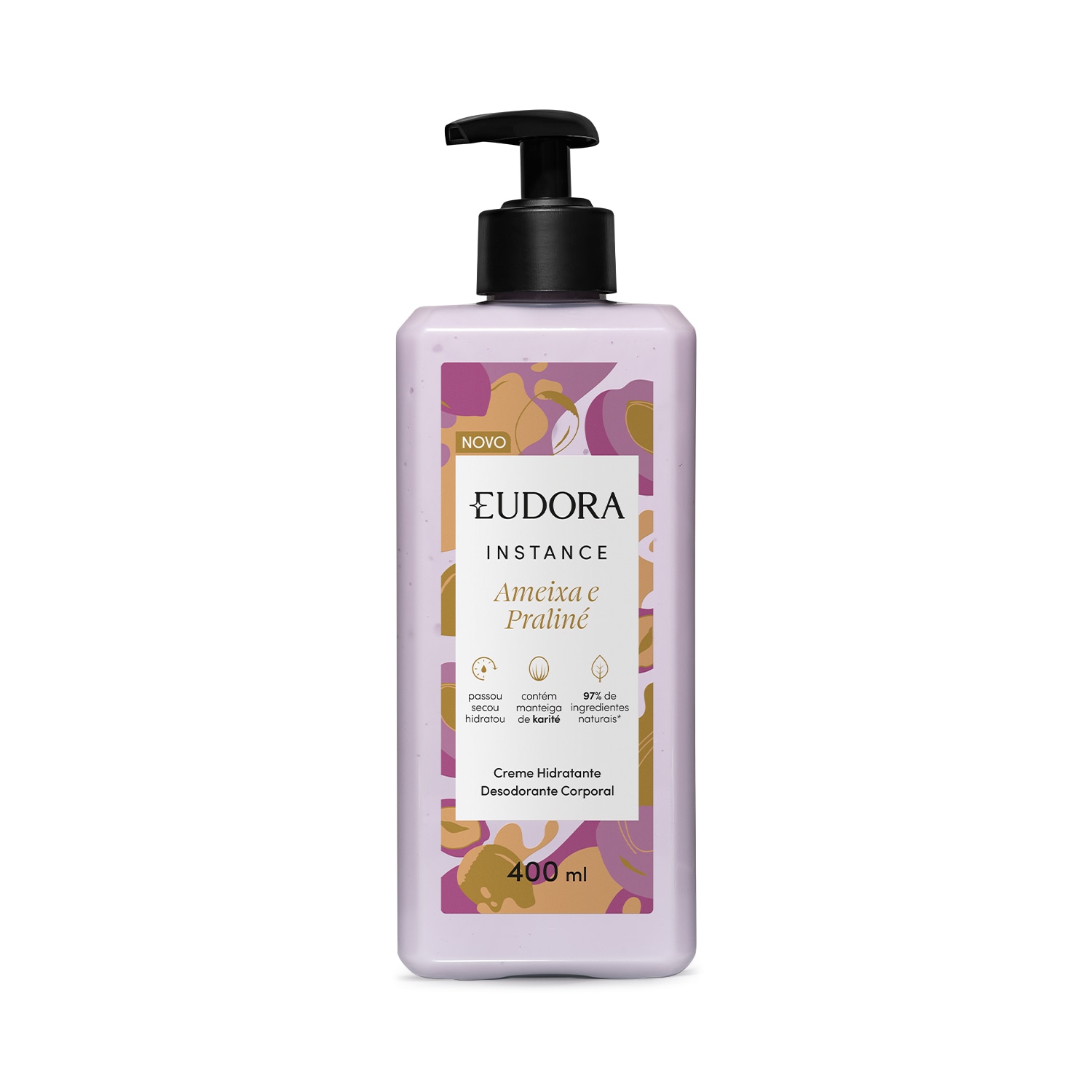 Creme Corporal Eudora Instance Ameixa e Praliné Hidratante Desodorante 400ml