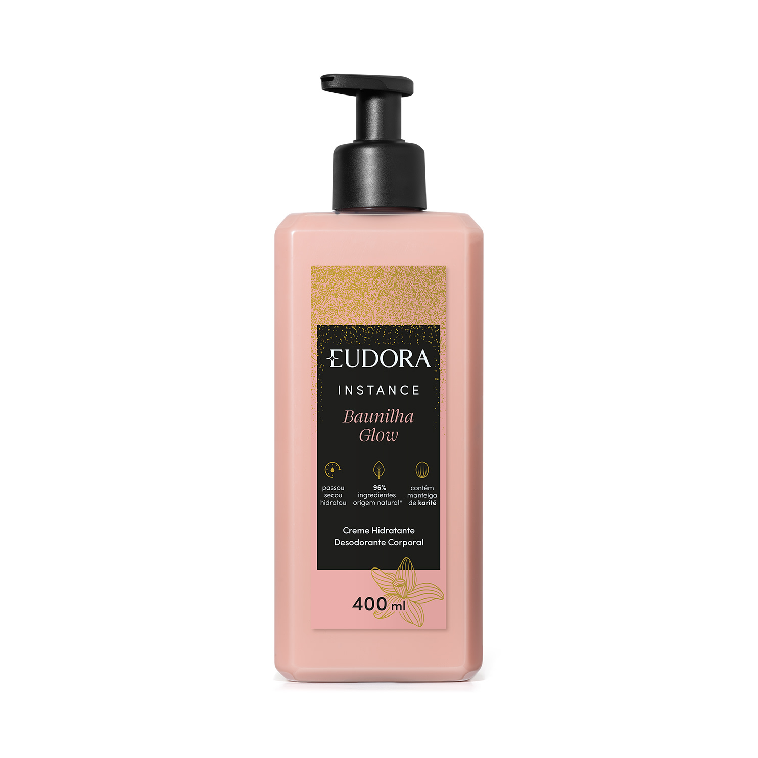 Creme Corporal Eudora Instance Baunilha Glow Hidratante Desodorante 400ml