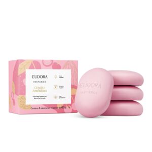 Sabonete Vegetal em Barra Perfumado Eudora Instance Cereja e Amêndoas 4x80g