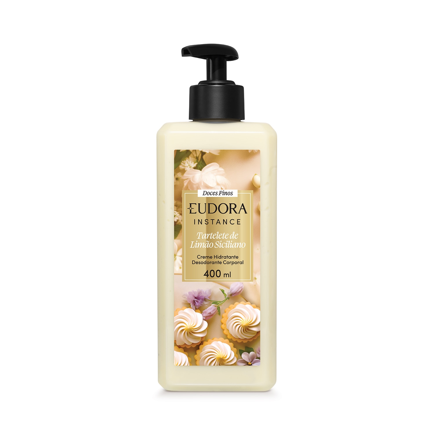 Creme Corporal Eudora Instance Doces Finos Tartelete de Limão Siciliano Hidratante Desodorante 400ml
