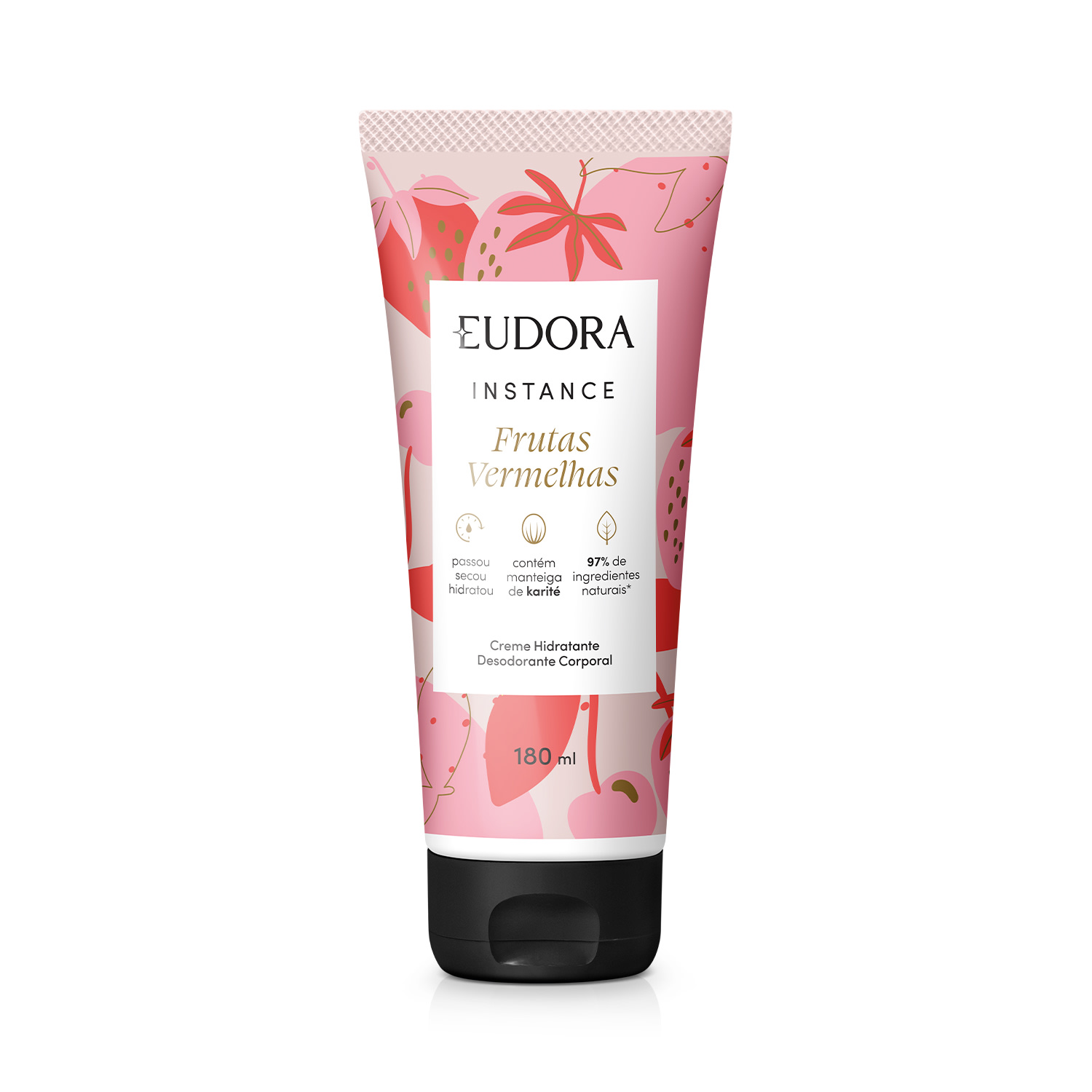Creme Corporal Eudora Instance Frutas Vermelhas Hidratante Desodorante 180ml