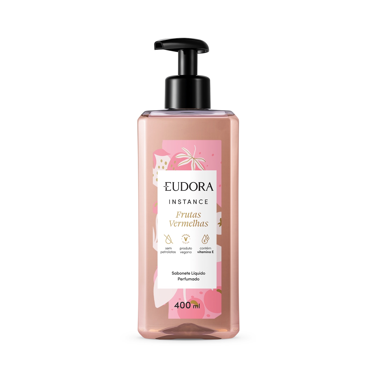 Sabonete Líquido Perfumado Eudora Instance Frutas Vermelhas 400ml