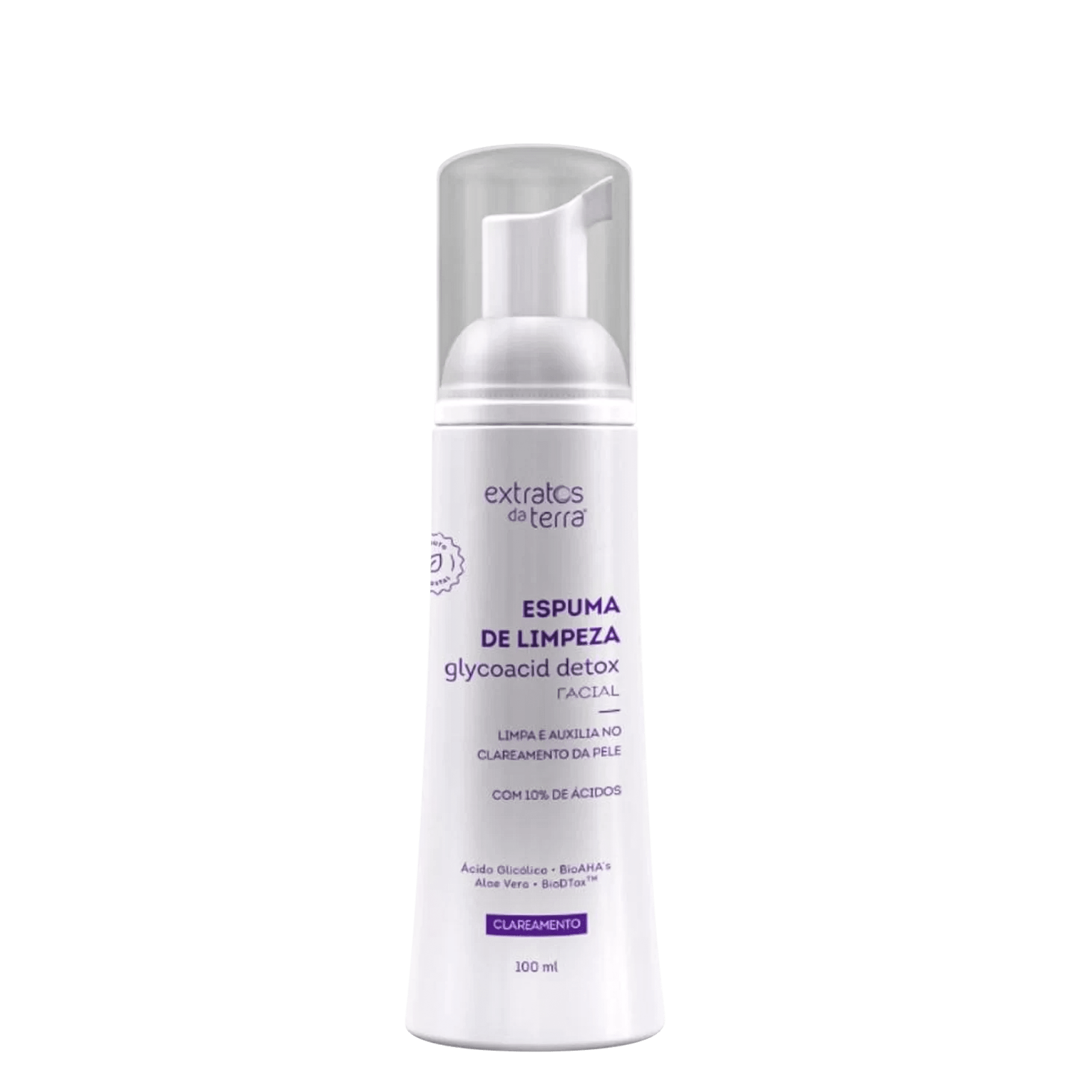 Espuma de Limpeza Extratos da Terra GlycoacidDetox 100ml