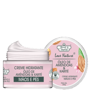 Creme para Mãos e Pés Flores e Vegetais Óleo de Amêndoas 250g
