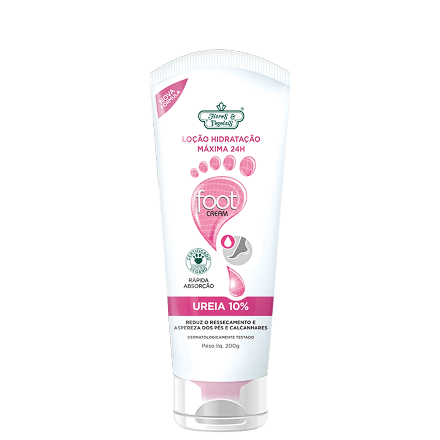 Loção Hidratante para Pés Flores e Vegetais Ureia 10% 200g