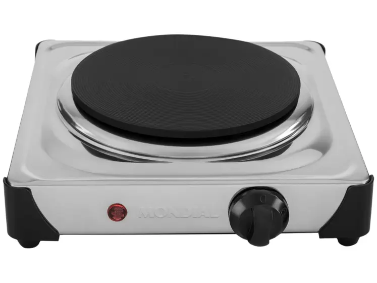 Fogão Elétrico de Mesa Mondial 1 Boca Inox Fast Cook