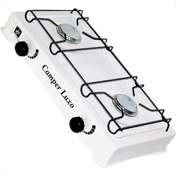 Fogão de Mesa a Gás Jolly 2 Bocas Branco Luxo